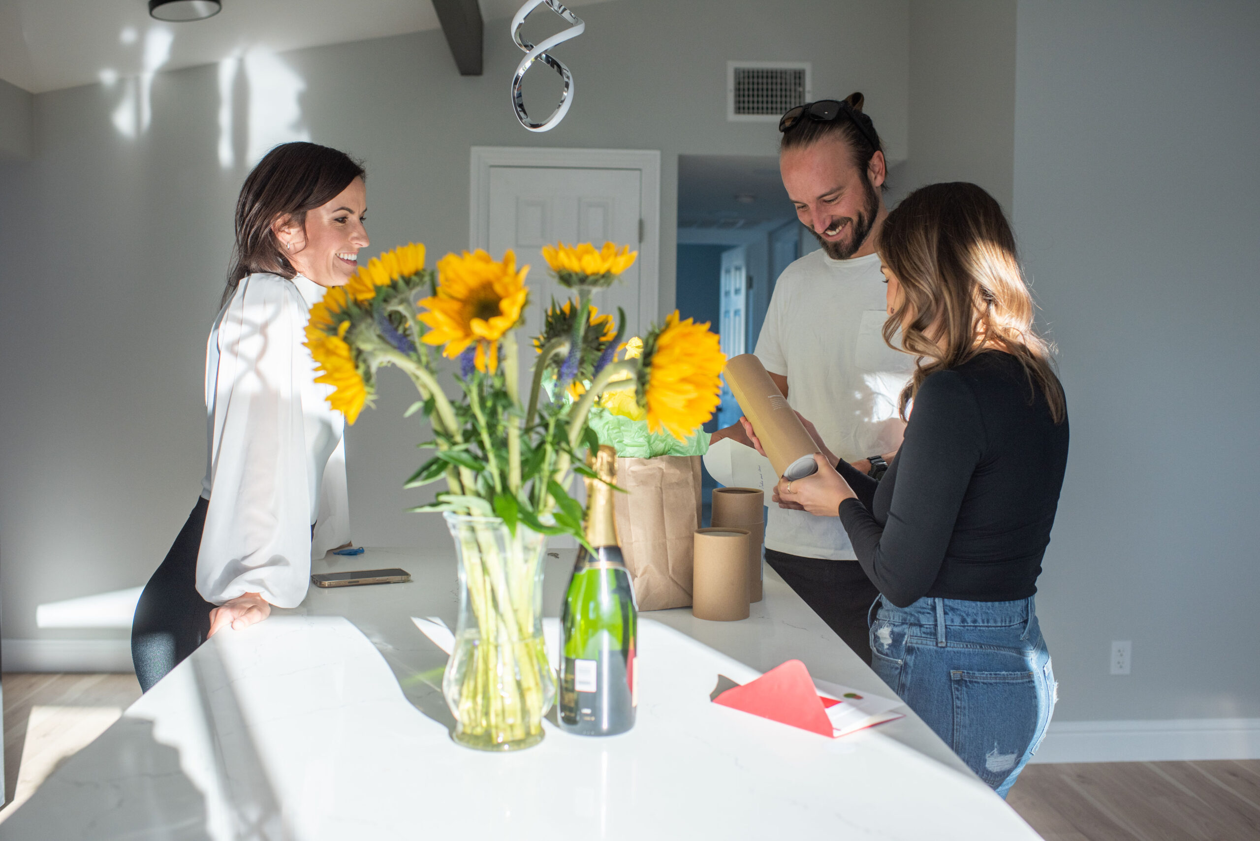 Florence Ropelewski handing over the keys to her client's new home